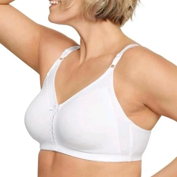 Bali Womens 38C Cotton Classic Support Wire Free Bra White DF3036 New - Picture 9 of 9